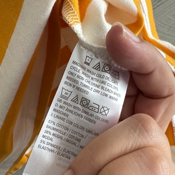 Joan Rivers Mustard and White Striped Tee - Picture 6 of 8